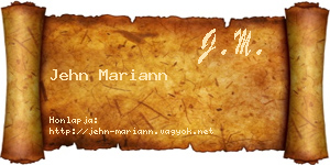 Jehn Mariann névjegykártya
