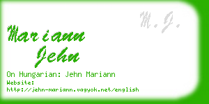 mariann jehn business card